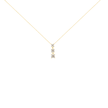 10K Yellow Gold 1/4ctw Miracle-Set Round Diamond Graduating 3 Stone Drop
18" Pendant w\chain