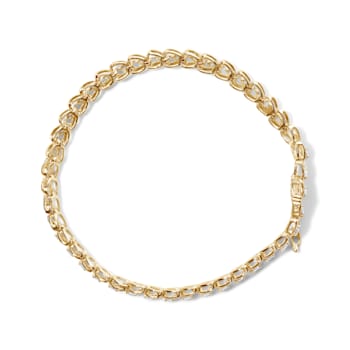14K Yellow Gold Over Sterling Silver 1.0ctw Diamond C-Shaped Link
Bracelet (I-J Color, I3 Clarity)