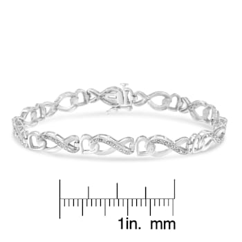 Sterling Silver 1/5ct. TDW Diamond Infinity Link Bracelet (H-I, I2-I3) - 7"