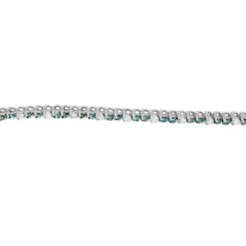 14K White Gold 4 5/8ctw Blue Diamond Bracelet