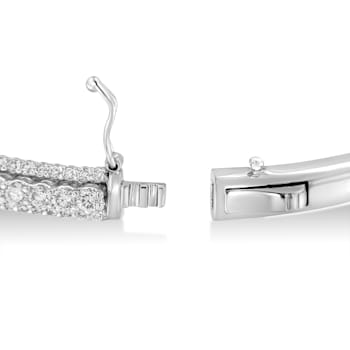 14K White Gold 3.0ctw Round-Cut Diamond Bangle