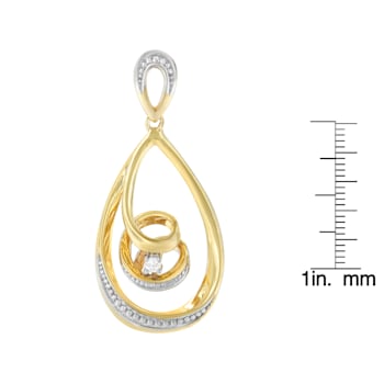 10K Yellow Gold Diamond Accent Open Teardrop Twisted 18" Pendant
w\chain(J-K Color, I2-I3 Clarity)