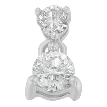 14K White Gold 1/2ctw Round Cut Diamond Pendant With Chain (I-J, I1-I2)