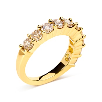 14K Yellow Gold Over Sterling Silver 2.0ctw Round Diamond 10 Stone
Anniversary Band Size