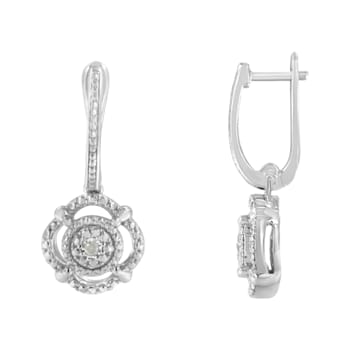 Sterling Silver Miracle-Set Diamond Accent Drop and Dangle Earrings