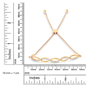 Diamond Infinity 14K Yellow Gold Over Sterling Silver Bolo Bracelet