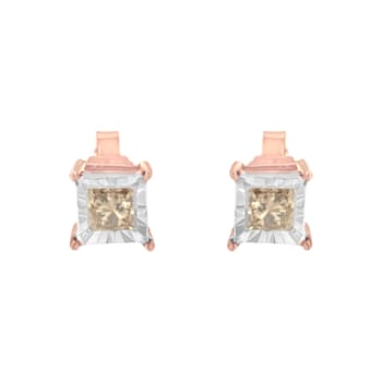 14K Two-Tone Gold Over Sterling Silver 1/2ctw Square Diamond Solitaire
Miracle-Plate Stud Earrings