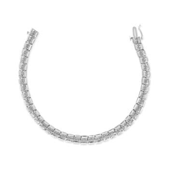 Sterling Silver 2ct TDW Rose-Cut Diamond Link Bracelet (I-J, I3-Promo) - 7"