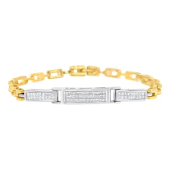 14K Two-Tone Gold 1.0ctw Princess Cut Diamond Rectangular Invisible Set
Diamond Tennis Bracelet