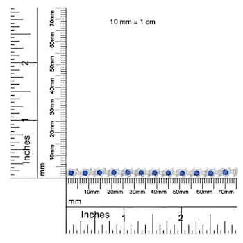 3.5 mm Lab Created Blue Sapphire and 1/6 ctw Diamond Rhodium Over
Sterling Silver Tennis Bracelet