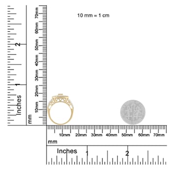 10K Yellow Gold 1.0ctw Diamond Vintage Inspired Baguette Cocktail Ring
(I-J Color, I1-I2 Clarity)