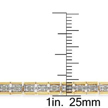 10K Yellow Gold Over Sterling Silver 1.0ctw Diamond Square Hybrid Link
7" Tennis Bracelet