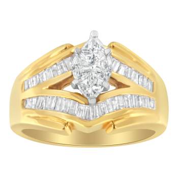 14K Yellow Gold Diamond Cocktail Ring (1 cttw, H-I Color, SI1-SI2 Clarity)