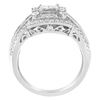 14K White Gold Diamond Cocktail Ring (1 1/4 cttw, H-I Color, SI2-I1 Clarity)
