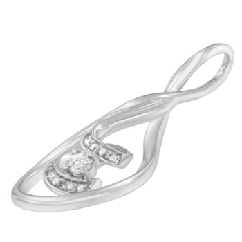 10K White Gold Espira 1/8ctw Round Cut Diamond Layered Spiral Pendant
w\chain(I-J, I1-I2)