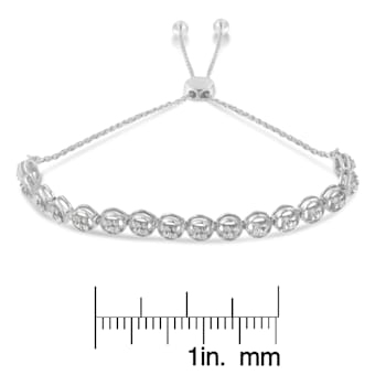 Sterling Silver .25ctw Diamond Bolo Bracelet