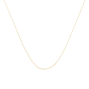 Solid 10K Gold 0.5mm Rope Chain Unisex Necklace - Size 20"
