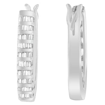 1.625ctw Baguette Cut Diamond 14K White Gold Earrings