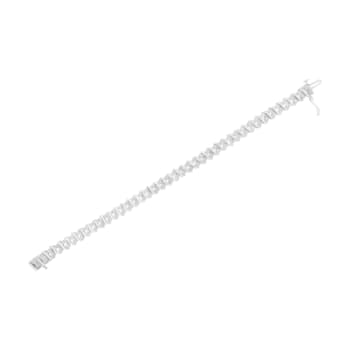 Sterling Silver 1.0ctw Double Row Miracle-Set Diamond Tennis Bracelet