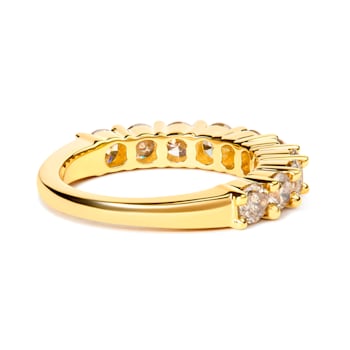 14K Yellow Gold Over Sterling Silver 2.0ctw Round Diamond 10 Stone
Anniversary Band Size