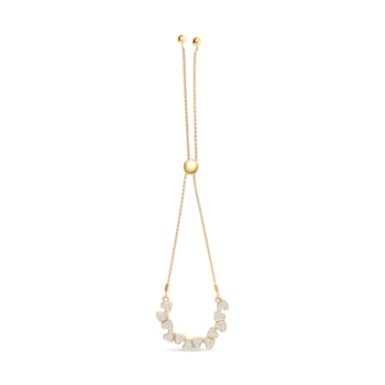 10K Yellow Gold Over Sterling Silver 1/2ctw Diamond Sideways Hearts Bolo
Bracelet- 4”-10” Adjustable
