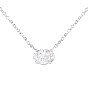 10K White Gold Lab Grown Diamond IGI Certified 1/2ctw Solitaire Diamond Necklace