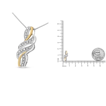 0.05ctw Diamond Swirl 10K Yellow Gold Over Sterling Silver Necklace