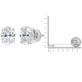 1.00ctw Lab Grown Oval Diamond Solitaire 14K White Gold Stud Earrings