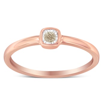14K Rose Gold Over Sterling Silver 1/20 Carat Diamond Promise Ring (J-K
Color, I1-I2 Clarity)
