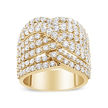 3.00ctw Diamond Eight-Row Bypass 10K Yellow Gold Ring