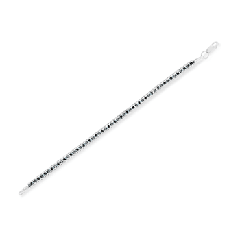Black Rhodium over Sterling Silver 1.0ctw Rose Cut Blue Diamond
Double-Link 7" Tennis Bracelet