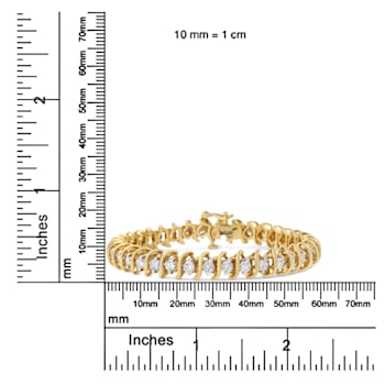 18K Yellow Gold 5.0ctw AGS Certified "S" Link Wrapped Round
Brilliant Diamond Tennis Bracelet