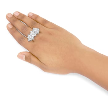 14K White Gold 4.0ctw Diamond Multi Row Scatter Band Ring (I-J Color,
I1-I2 Clarity)