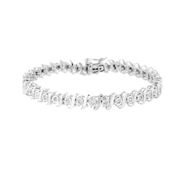 Sterling Silver .50ctw Diamond Miracle Set "S" Link Tennis Bracelet