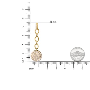18K Yellow Gold Plated .925 Sterling Silver 1.0ctw Diamond Composite
Cluster Dangle Chain Earrings