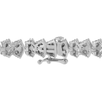 Sterling Silver 1.0ctw Diamond "Arrow" Shape Tennis Link Bracelet