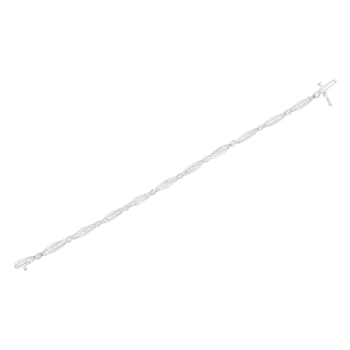 14K White Gold 1-1/2ctw Round and Baguette Diamond Bezel and Tapered
Link 7" Tennis Bracelet
