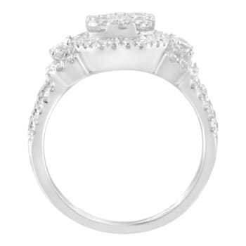 14K White Gold 2 1/4ctw Diamond Cocktail Cluster Ring (G-H Color, SI2-I1
Clarity) - Size 7
