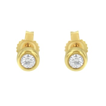10K Yellow Gold 0.15ctw Round Brilliant-Cut Near Colorless Diamond
Bezel-Set Stud Earrings