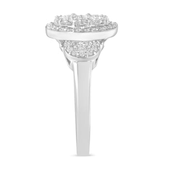10K White Gold 1.0ctw Diamond Vintage-Inspired Art Deco Ring (G-H Color,
SI1-SI2 Clarity)