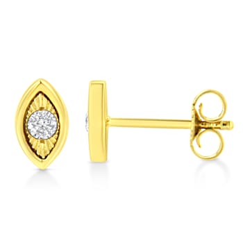 10K Yellow Gold Over Sterling Silver 1/10ctw Miracle-Set Diamond
Marquise Shape Stud Earrings