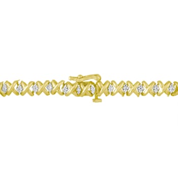 10K Yellow Gold 4ctw Round Diamond Graduating Riviera Necklace (H-I
Color, I2-I3 Clarity)