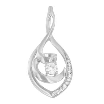 10K White Gold 1/4 Cttw Brilliant-Cut Round Diamond Spiral Link 18"
Pendant Necklace