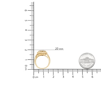 10K Yellow Gold Over Sterling Silver 1 1/2ctw Diamond Halo Cocktail Ring
(I-J Color, I1-I2 Clarity)