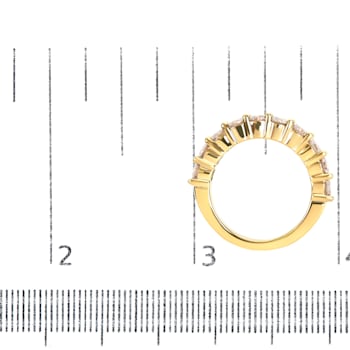 14K Yellow Gold Over Sterling Silver 2.0ctw Round Diamond 10 Stone
Anniversary Band Size