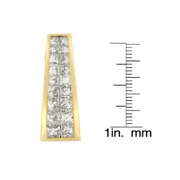 14K Yellow Gold 1 1/2ctw Princess Cut Diamond Greek Column Pendant With
Chain(G-H, VS1-VS2)