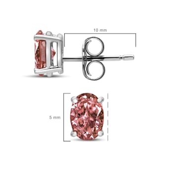 14K White Gold 1/2 Cttw Lab Grown Pink Oval 4 Prong Set Classic Diamond
Solitaire Stud Earrings