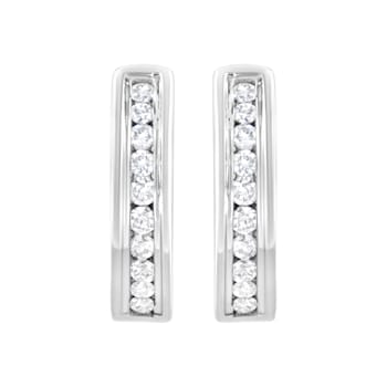 Sterling Silver 1/4 cttw Lab-Grown Diamond Huggie Earring (F-G Color,
VS2-SI1 Clarity)