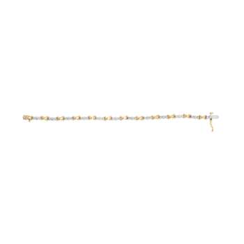 10K Two-Tone Gold 1/2ctw Diamond Alternating 3 Stone and X-Link Bracelet
(I-J Color, I2-I3 Clarity)