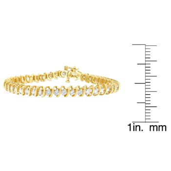 14K Yellow Gold 3.0ctw Round Cut Diamond Spiral Link Bracelet
